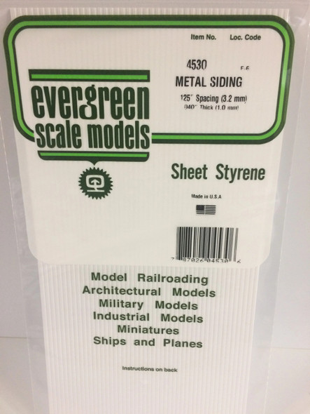 EVE4530 - Evergreen Scale Models .125x.040 Metal Siding