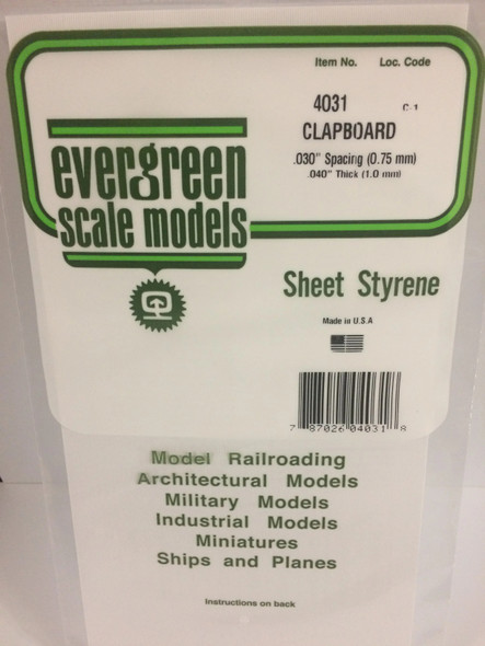 EVE4031 - Evergreen Scale Models .030x.040 Clapboard