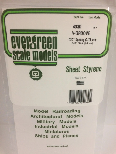 EVE4030 - Evergreen Scale Models .030x.040 V-Groove