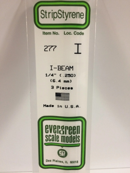 EVE277 - Evergreen Scale Models 1/4 Styrene I-Beam