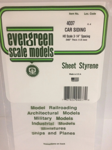 EVE4037 - Evergreen Scale Models HO Scale Car Siding