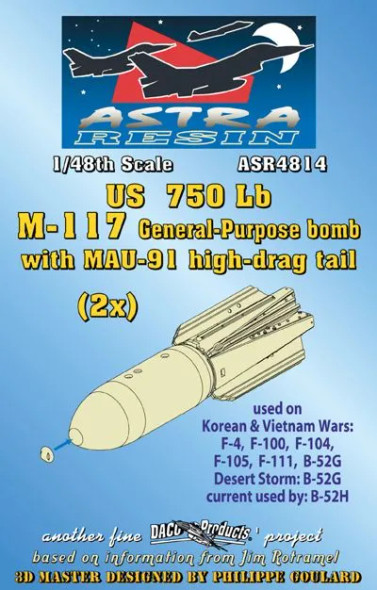 DACASR4814 - Daco Products 1/48 US 750lb M-117 general purp. bomb