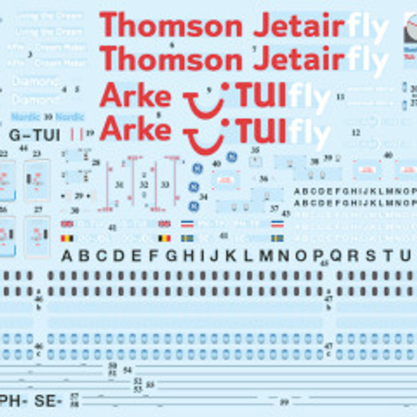 DACSKY144-70 - Daco Products 1/144 B787 Dreamliner TUI Group Decal Sheet