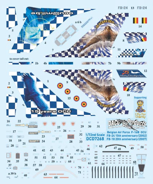 DACDCD7268 - Daco Products 1/72 F-16B Belgian OCU special decals