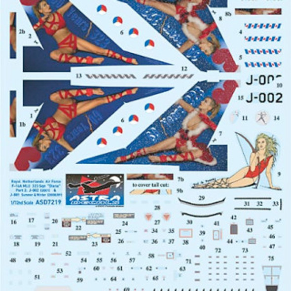 DACASD7219 - Daco Products 1/72 F-16A MLU Fighting Falcon Royal Netherlands Air Force 323sqn Diana Decal Sheet