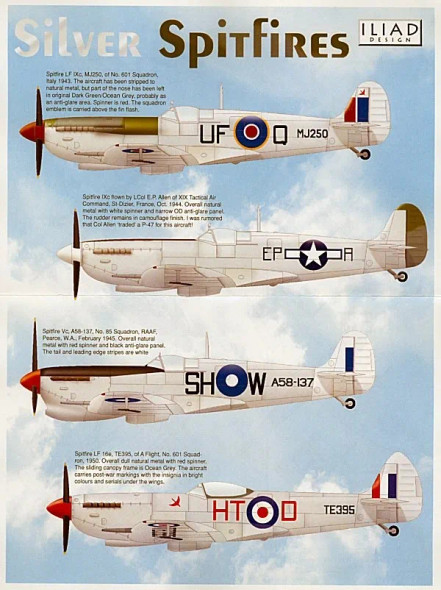 ILI48007 - Iliad Design 1/48 Silver Spitfires decals