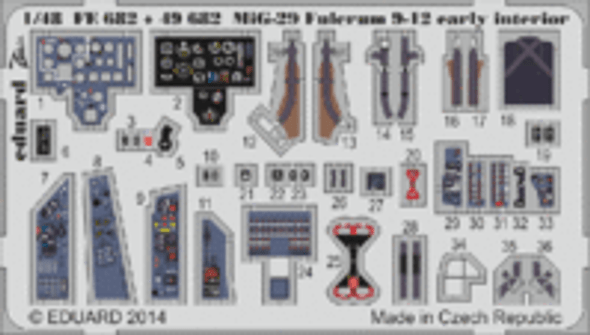 EDU49682 - Eduard 1/48 MiG-29 Fulcrum 9-12 Early Interior S.A. - For GWH Kit