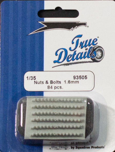 TRU93505 - True Details 1/35 Nuts & Bolts 1.6mm - 84pcs