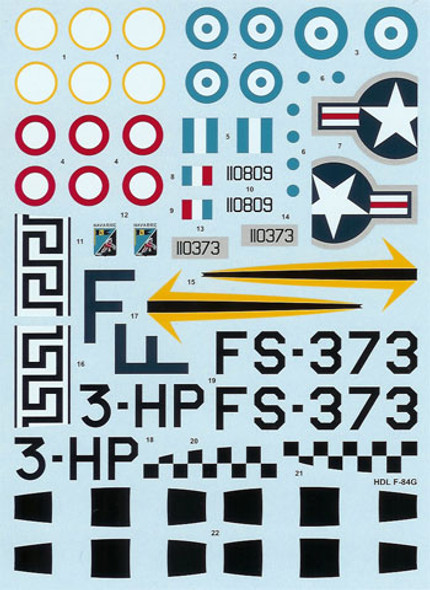 HDL48-019 - Hi-Decal Line 1/48 F-84G Thunderjet Decal Sheet