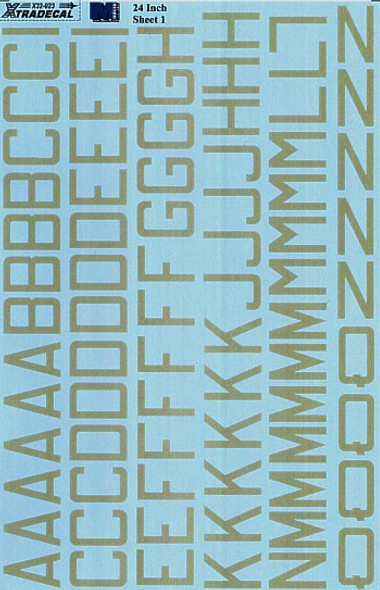 EXDX32023 - ExtraDecal 1/32 RAF Code Letters and Numbers 24in Sky double Sheet