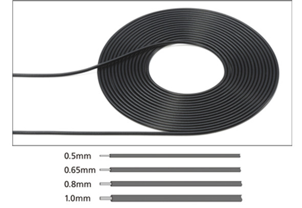 TAM12676 - Tamiya 0.65mm (Outer Diameter) Cable Black - 2m Length Discontinued