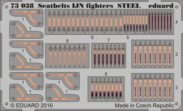 EDU73038 - Eduard 1/72 IJN Fighter Seatbelts - Steel