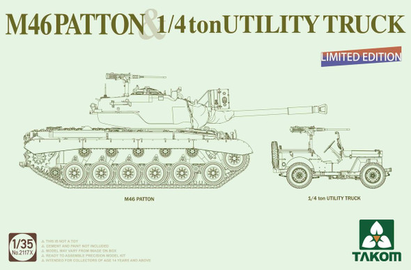 TKM2117X - Takom 1/35 M46 Patton & 1/4 Ton Utility Truck