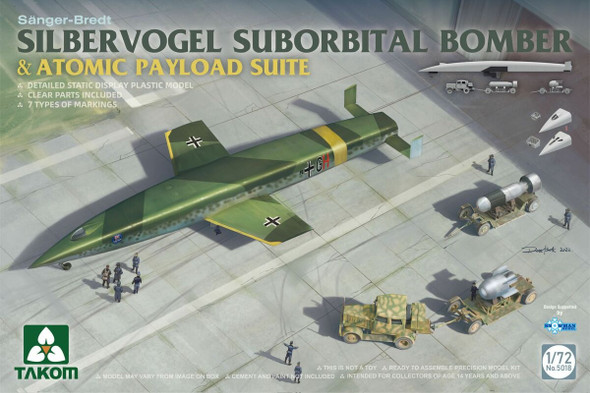 TKM5018 - Takom 1/72 Sanger-Bredt Silbervogel Suborbital Bomber & Atomic Payload Suite
