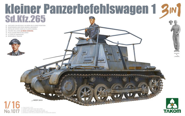 TKM1017 - Takom 1/16 kleiner Panzerbefehlswagen 1 Sd.Kfz.265 3in1 WWNEW10107113