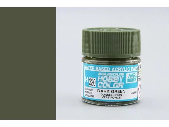 MRHH320 - Mr. Hobby Aqueous Dark Green (Charcoal Lizard)  - 10ml - Acrylic
