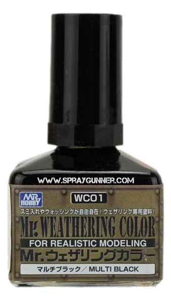 MRHWC01 - Mr. Hobby Weathering Color Multi Black - 40ml - Enamel