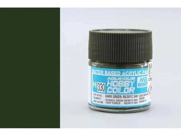 MRHH330 - Mr. Hobby Aqueous Dark Green BS381C/641 (RAF Aircraft Camouflage) - 10ml - Acrylic