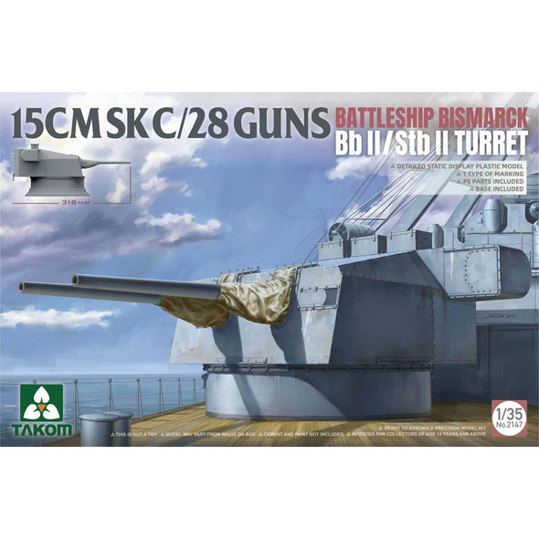 TAK2147 - Takom 1/35 15CMSK C/28 Battleship Bismarck Bb II/Stb II Turret