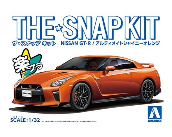 AOS056387 - Aoshima 1/32 Nissan GT-R Ultimate Shiny Orange SNAPKIT