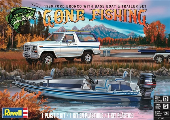 RMX17242 - Revell 1/24 Gone Fishing - 1980 Ford Bronco w/Bass Boat & Trailer