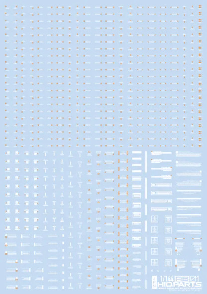 HIQRB01144WAO - HiQ Parts 1/144RB Caution Decal - White x Orange HIQRB01144WAO - HiQ Parts 1/144RB Caution Decal - White x Orange