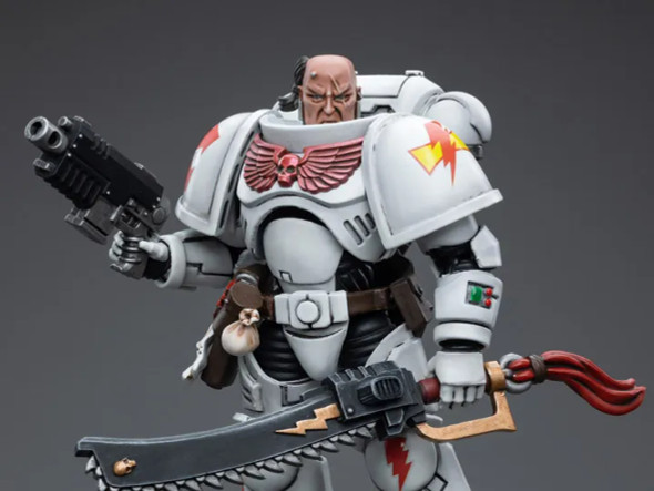 JOTJT3815 - Joy Toy Warhammer 40K: 1/18 White Scars Assault lntercessor Sergeant Tsendbaatar