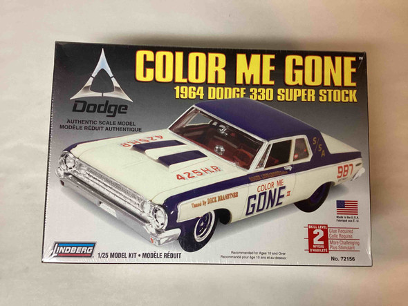 LIN72156 - Lindberg 1/25 1964 Dodge 330 Super Stock Color Me Gone - WWWEB10110088