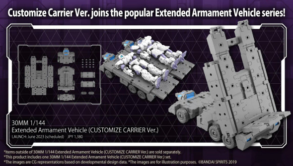 Bandai 30MM 1/144 Extended Armament Vehicle (Customize Carrier Ver)