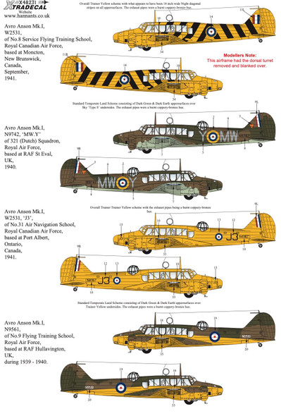 Xtradecal 1/48 Avro Anson Mk.I  Collection Part 1