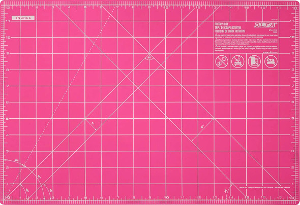 OLFA 12 x 18 Double Sided Cutting Mat - Pink