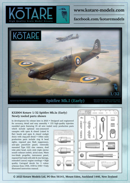 Kotare 1/32 Supermarine Spitfire Mk.I (Early)