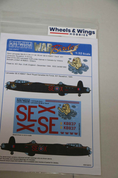 Kits World Decals 1/32 Avro Lancaster KW132072