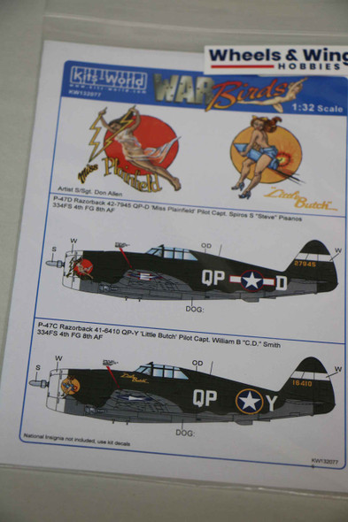 Warbirds Decals 1/32 P-47 Thunderbolt KW132077