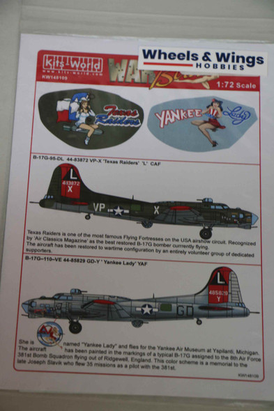 Warbirds Decals 1/48 B-17G Flying Fortress KW148109