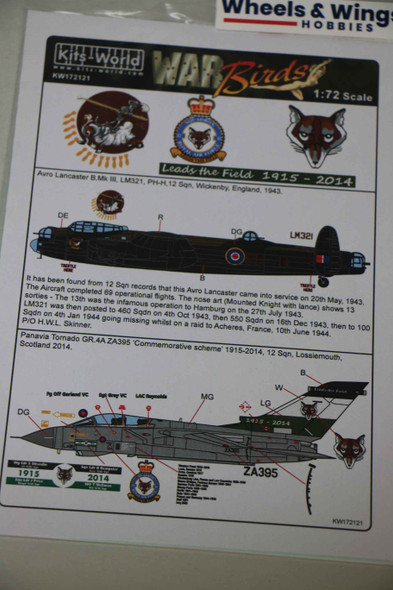 Warbirds Decals 1/72 12 Squadron Leads the Field KW172121