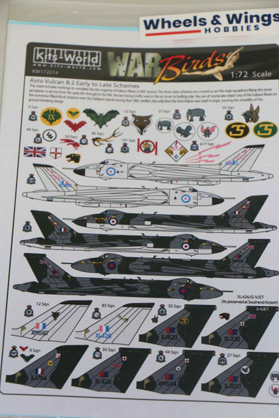 Warbirds Decals 1/72 Avro VulAcan B2 Early and Late Schemes