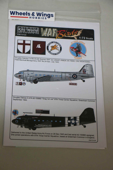 Warbirds Decals 1/72 Douglas Dakota C-47 Skytrain KW172124