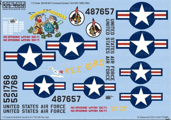 Warbirds Decals KW172066 1/72 Boeing B-29 Superfortress Decals Set