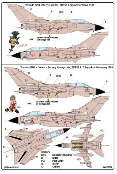 Warbirds Decals KW172078 1/72 Tornado GR4 Decal Set