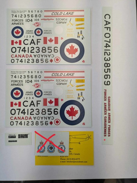 BELBD08 - Belcher Bits 1/32 CF-104 Starfighter Decals