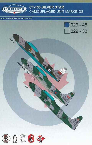 CNK029-48 - Canuck Models 1/48 CT-133 Silver Star Camouflaged Unit Markings