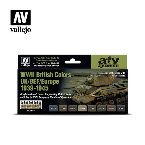 VLJ71614 - Vallejo WWII British NWE Paint Set 8pcs