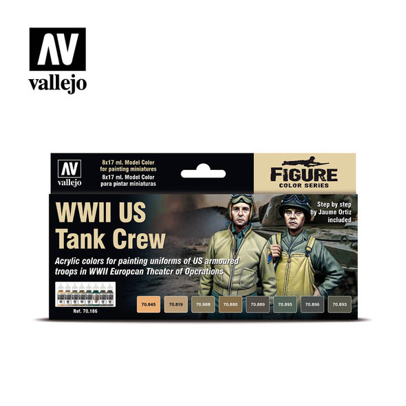 VLJ70186 - Vallejo WWII US Tank Crew Paint Set 8pcs