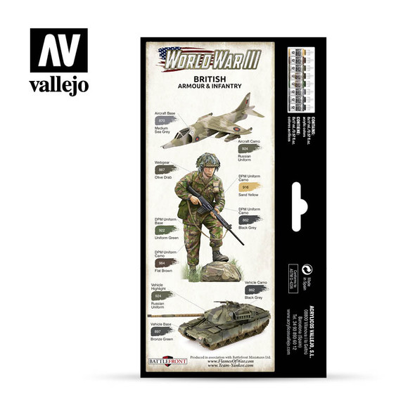 VLJ70222 - Vallejo UK Armor/Infantry Paint Set 8pcs