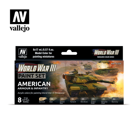 VLJ70220 - Vallejo US Armor/Infantry Paint Set 8pcs