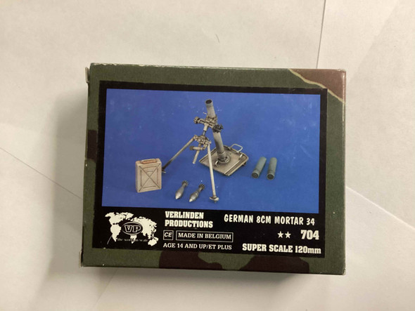 VER704 Verlinden 120mm (1/16 )  German 8cm Mortar 34  PREOWNED118601