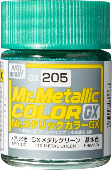 MRHGX205 - Mr. Hobby - Mr. Color GX 205 Metal Green 18ml