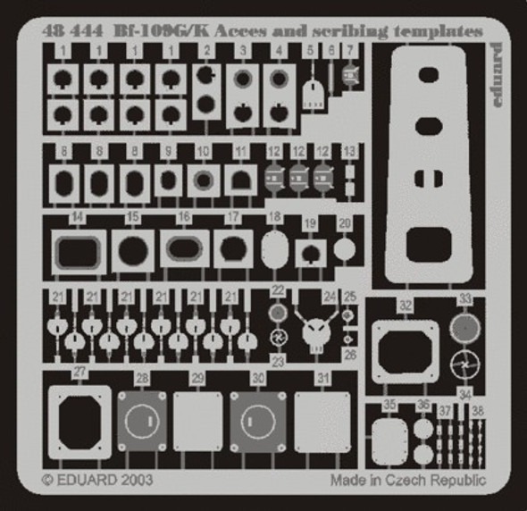 EDU48444 - Eduard Models 1/48  Bf 109G/ K access and scribing templates EDU48444 - Eduard Models 1/48  Bf 109G/ K access and scribing templates