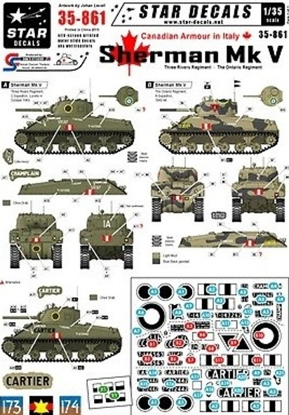 SRD35-861 - Star Decals 1/35 Canadian Armour in Italy - Sherman Mk.V